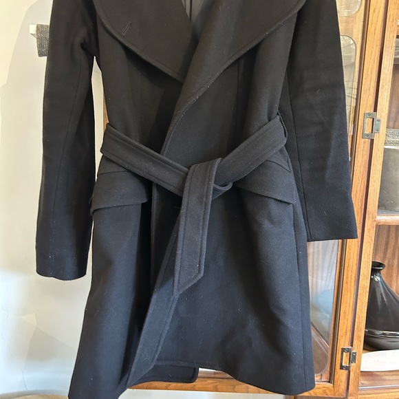 Aritzia Wilfred black wool tie-front coat no size tag - Picture 3 of 11